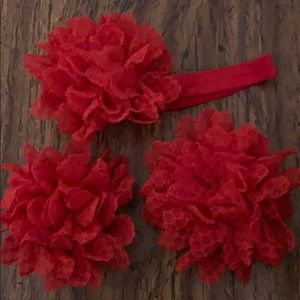 Baby sandal with matching headband